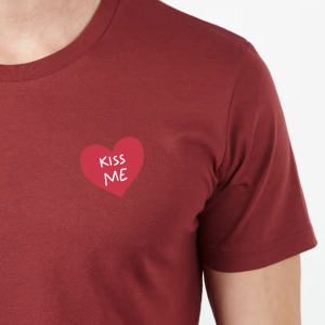 T-Shirt homme Coeur et prénom brodé personnalisé