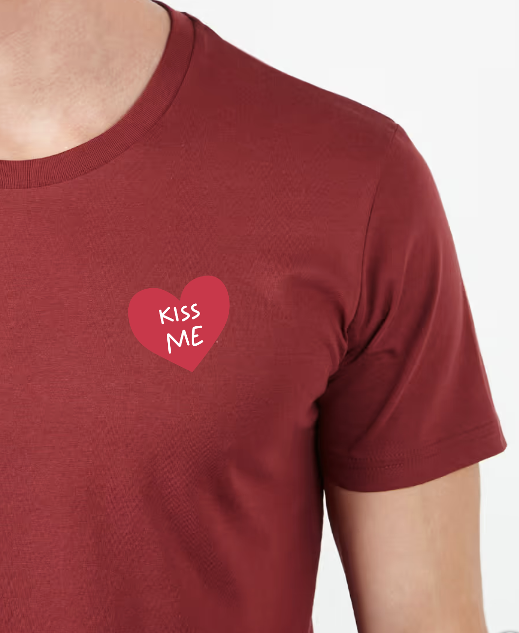 T-Shirt homme Coeur et prénom brodé personnalisé